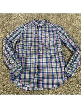 Ralph Lauren Boy's Youth Plaid Button Down Shirt size 10/12